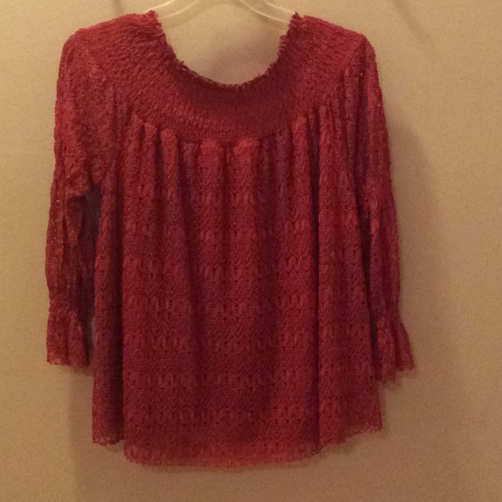 SHE + SKY OFF THE SHOULDER LACE TOP, SMALL, NWT